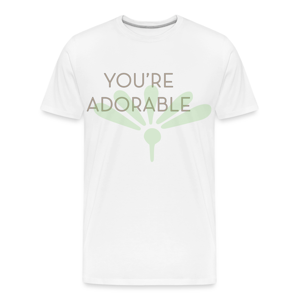 Organic Tee Shirt - 'You're Adorable' - Uplifting, Eco-Friendly Spiritual Apparel for Positivity - white