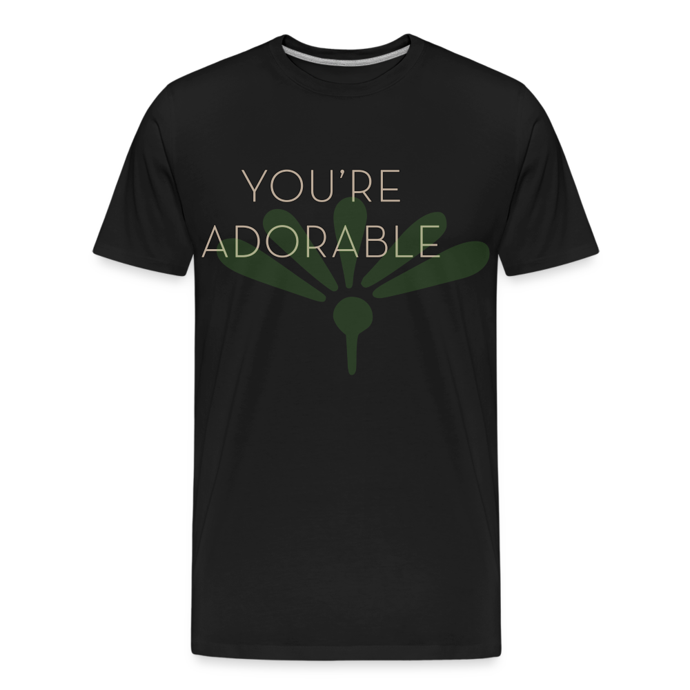 Organic Tee Shirt - 'You're Adorable' - Uplifting, Eco-Friendly Spiritual Apparel for Positivity - black