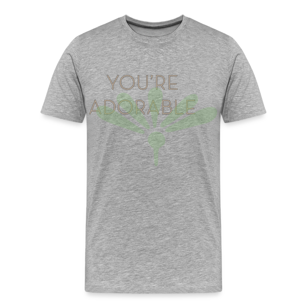 Organic Tee Shirt - 'You're Adorable' - Uplifting, Eco-Friendly Spiritual Apparel for Positivity - heather gray