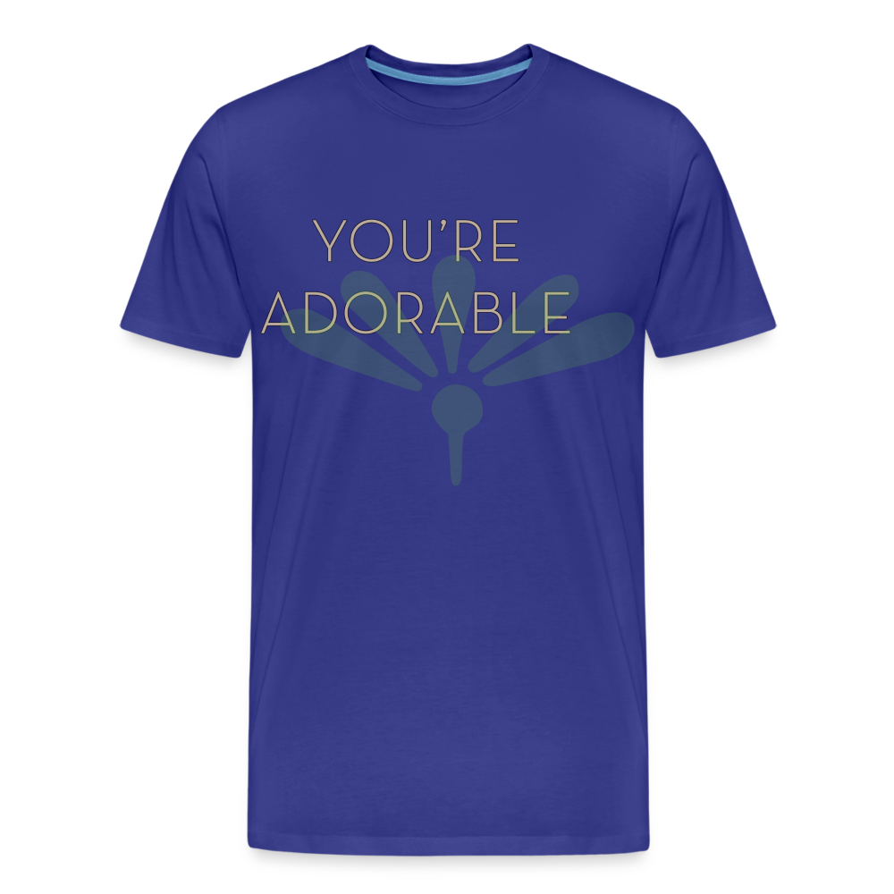 Organic Tee Shirt - 'You're Adorable' - Uplifting, Eco-Friendly Spiritual Apparel for Positivity - royal blue