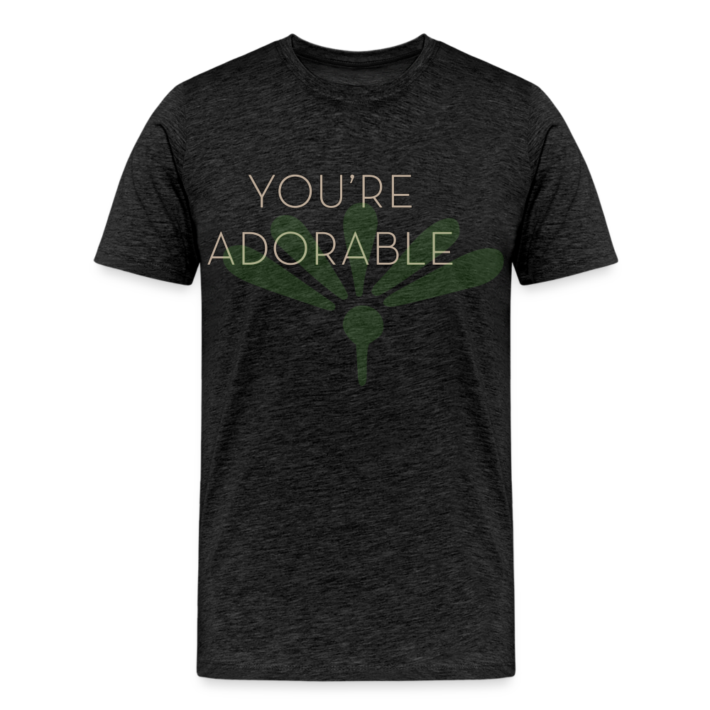 Organic Tee Shirt - 'You're Adorable' - Uplifting, Eco-Friendly Spiritual Apparel for Positivity - charcoal grey