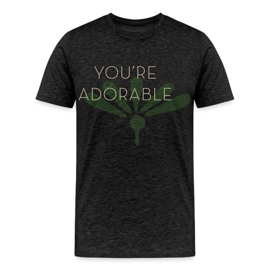 Organic Tee Shirt - 'You're Adorable' - Uplifting, Eco-Friendly Spiritual Apparel for Positivity - charcoal grey