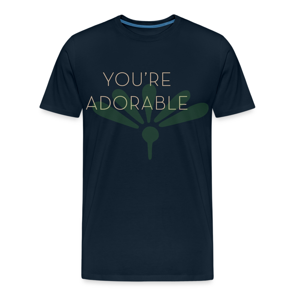 Organic Tee Shirt - 'You're Adorable' - Uplifting, Eco-Friendly Spiritual Apparel for Positivity - deep navy