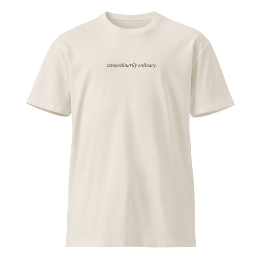 Extraordinarily Ordinary, bone crew neck, flat front