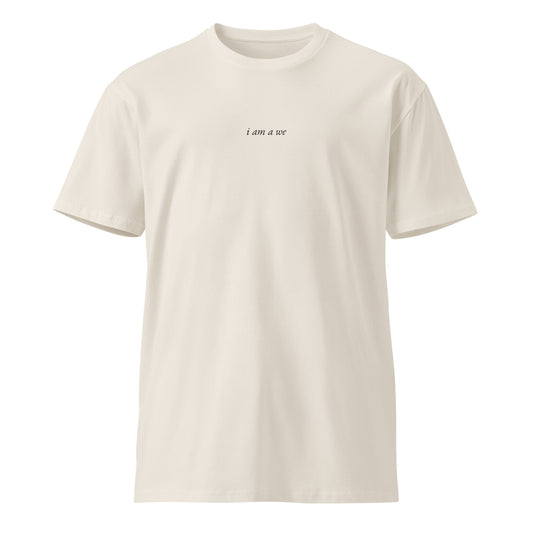 I am a We, bone crew neck, flat front