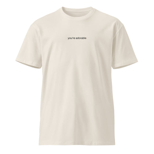 You're adorable, bone crew neck, flat front