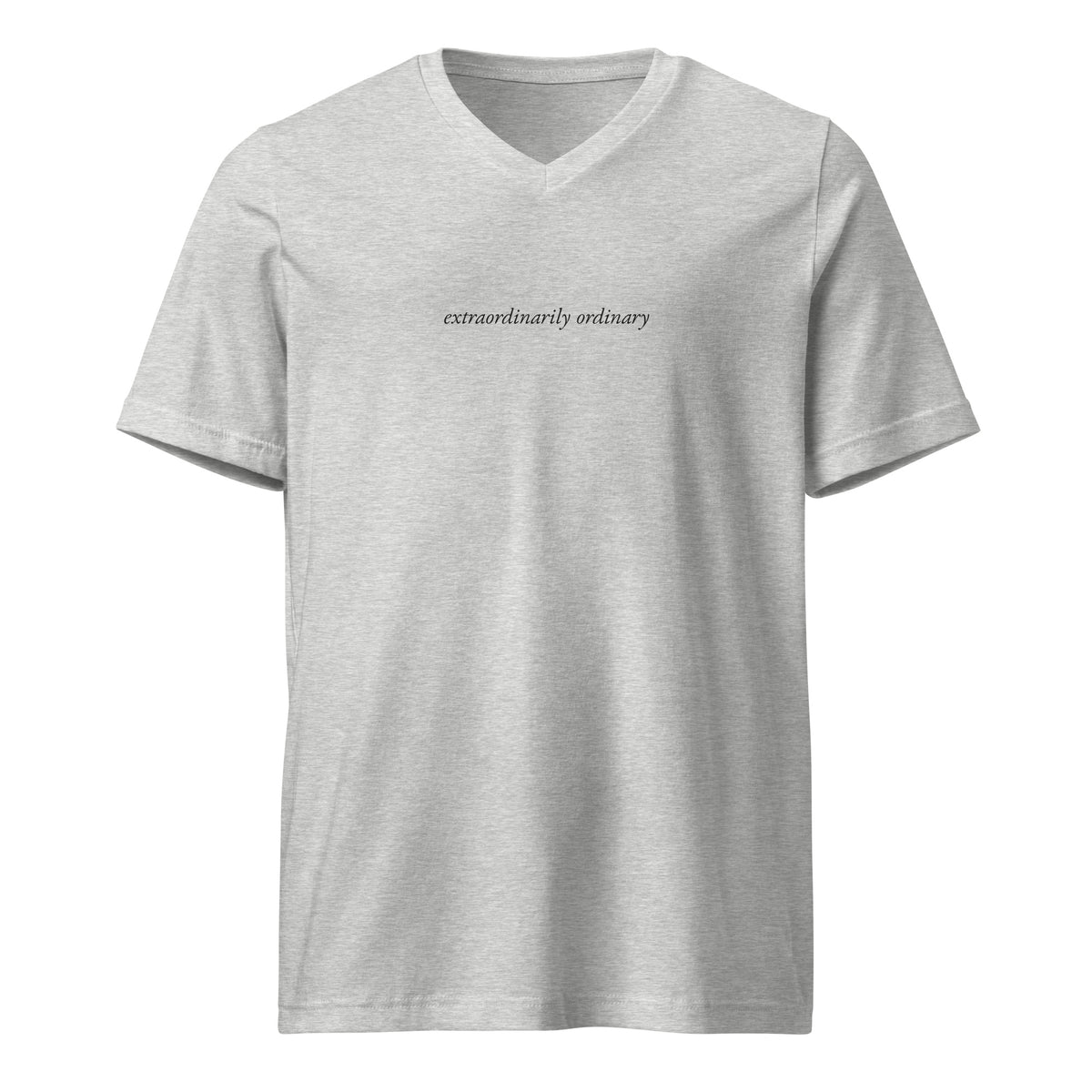 Extraordinarily Ordinary, athletic heather V-neck, flat front